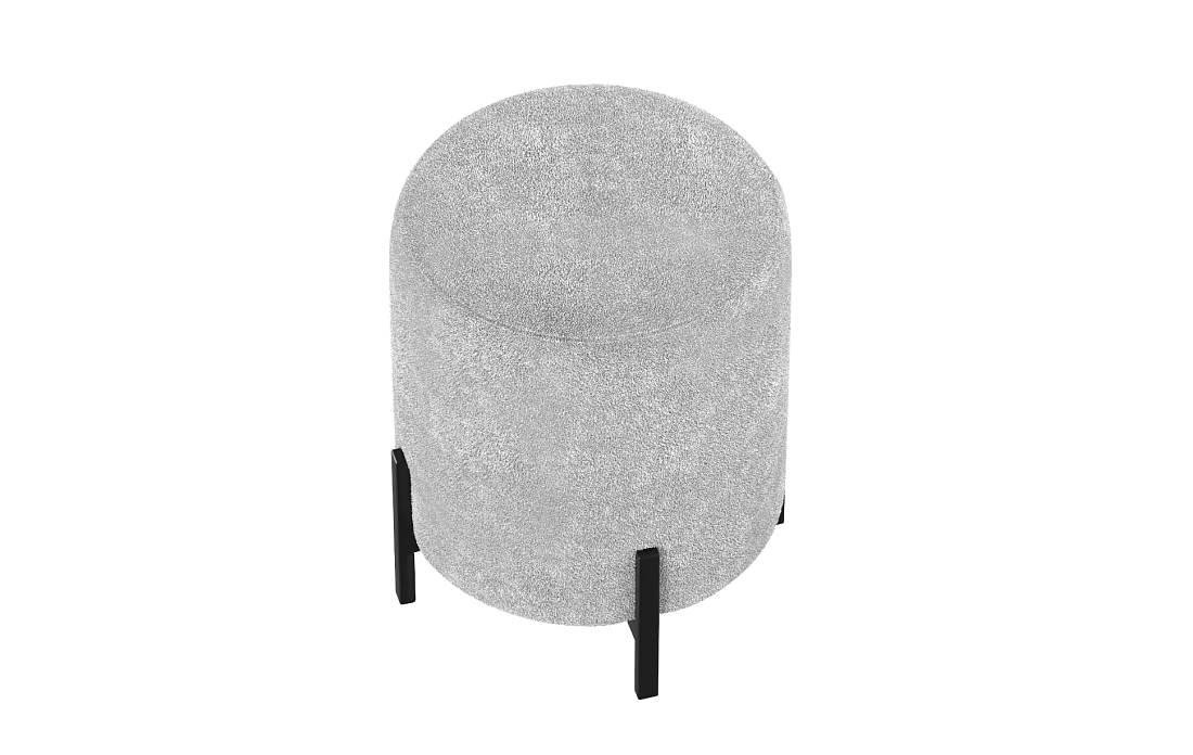 Пуф Люкс (круглый) велюр Панда сильвер маус